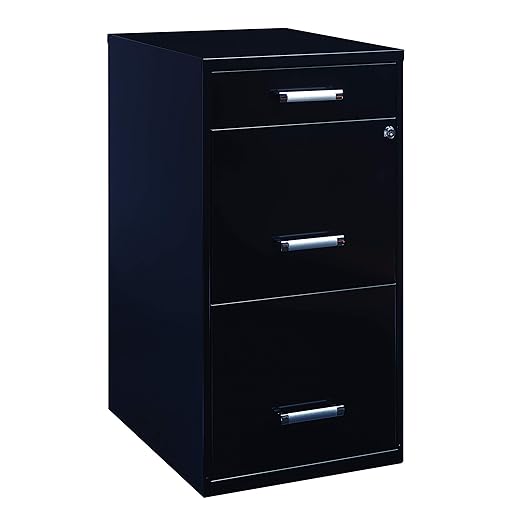 Hirsh Industries 3 Letter Width Pencil Drawer SOHO Vertical File Cabinet, Black