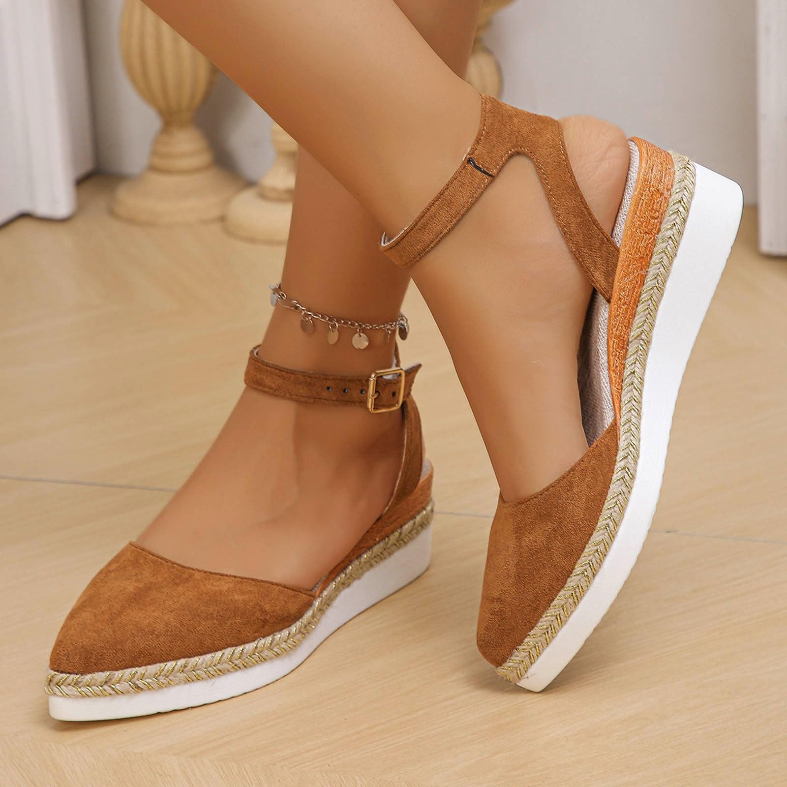Sandali sportivi estivi moda, comode scarpe da passeggio in rete con punta tinta unita