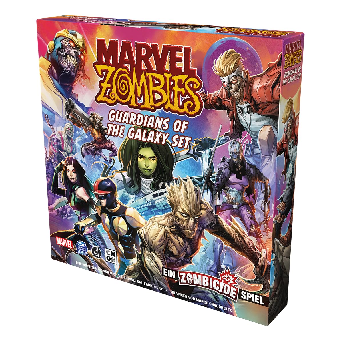 CMON, Marvel Zombies: Guardians of the Galaxy – EIN Zombicide Spiel, Erweiterung, Kennerspiel, Dungeon Crawler, 1-6 Spieler, Ab 14+ Jahren, 60 Minuten, Deutsch