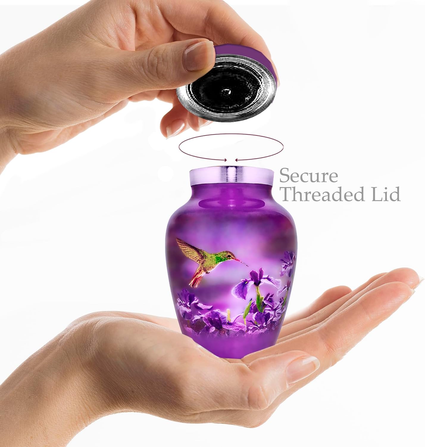 Trupoint Memorials Small Urns for Human Ashes Keepsake, Decorative Mini Cremation Urn for Adult Men and Women - Small Hummingbird Heart Box