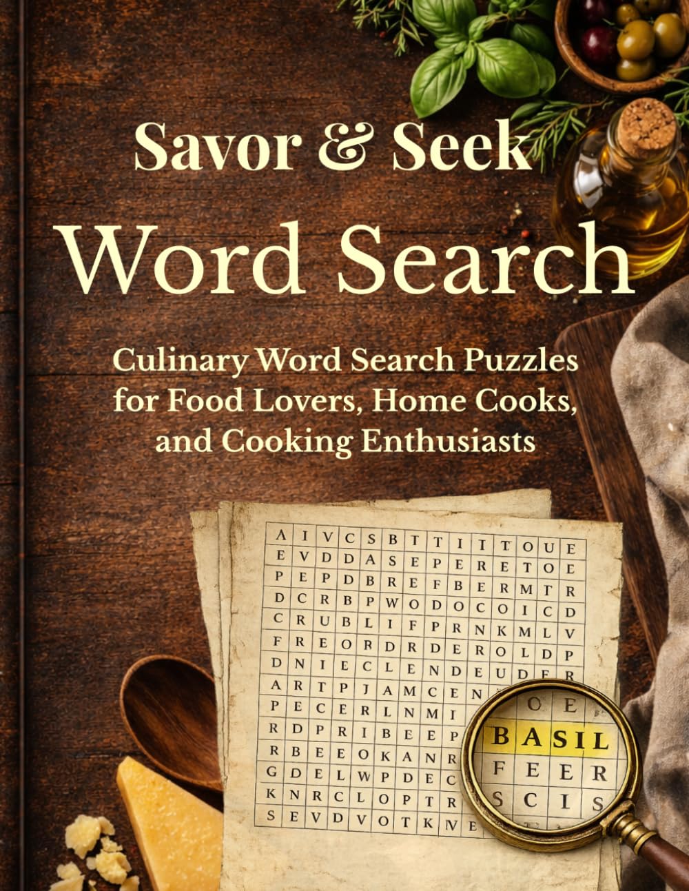 Savor & Seek: 100 Culinary Word Search Puzzles for Food Lovers, Home Cooks, and Cooking Enthusiasts