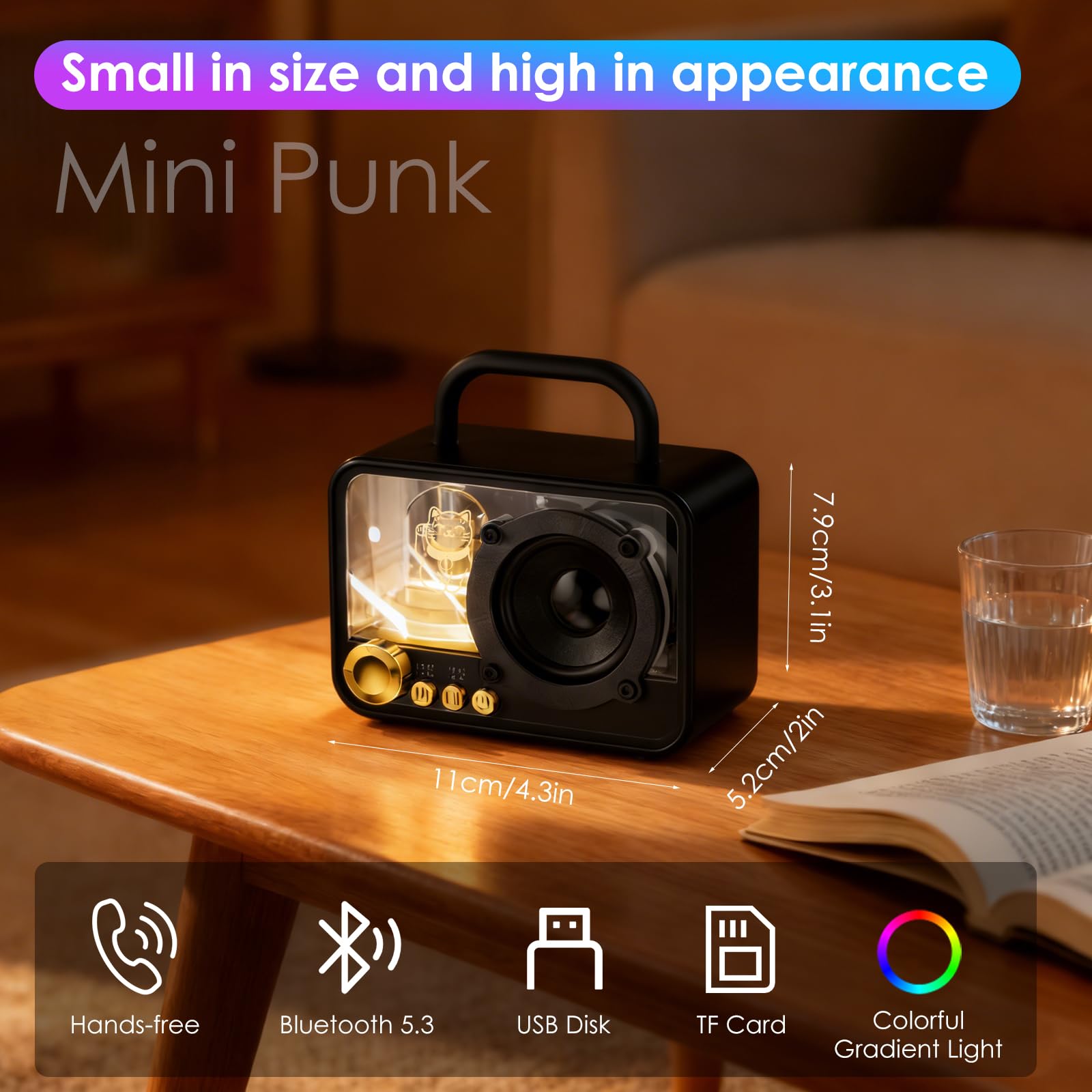 Amazon.com: Xamanabu Cute Bluetooth Speaker with RGB Lights, Small