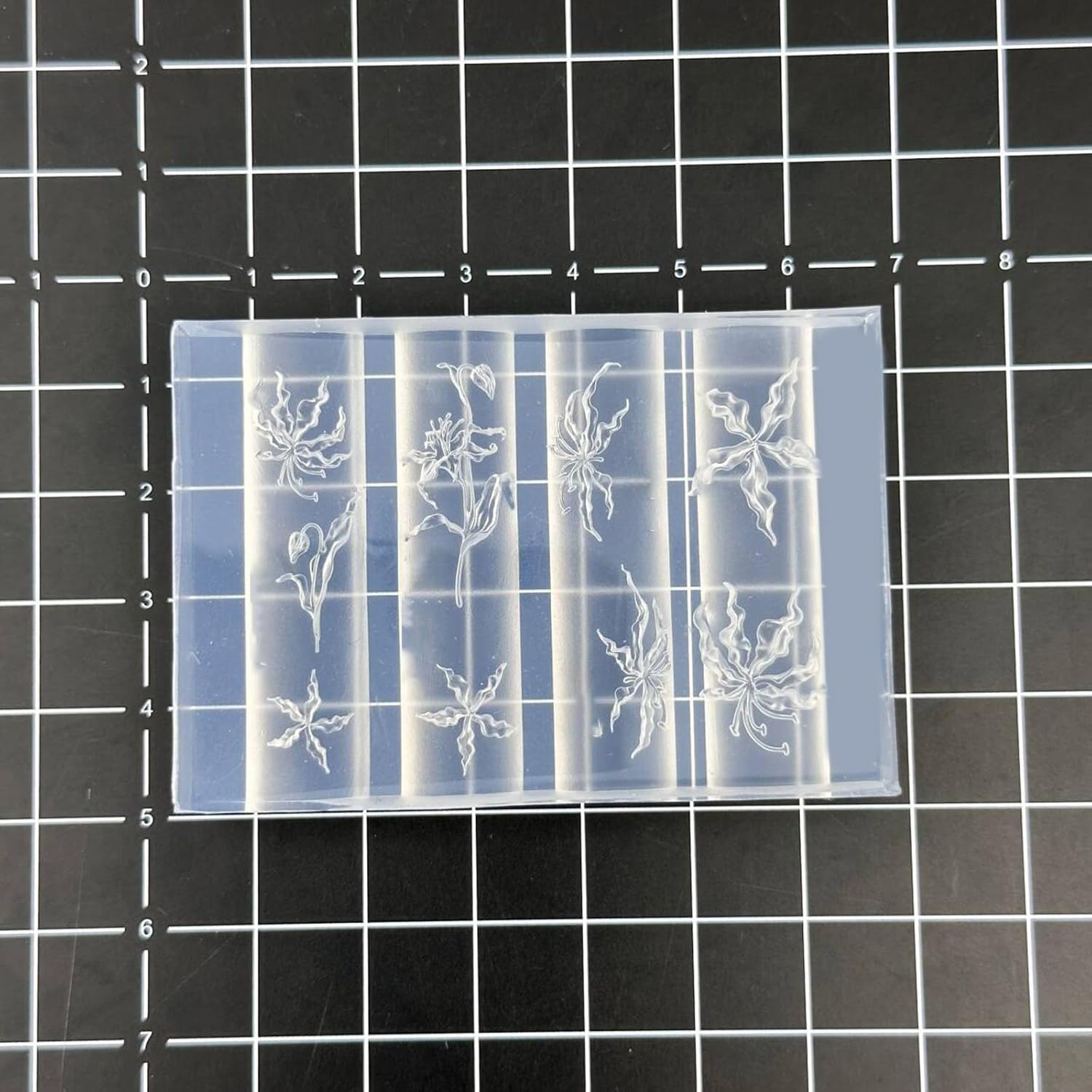 Silicone Nails Art Mold Accessory Flower Theme Decorative Silicone Texture for Various Nails Types Decorative Nail Art Stamp