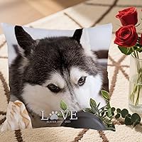 Vista 5 de Custom Pillow Case Printed with a Single Photo and Custom Text Creating a Stylish Decorative Cushion Suitable for Home use While Bringing Meaningful