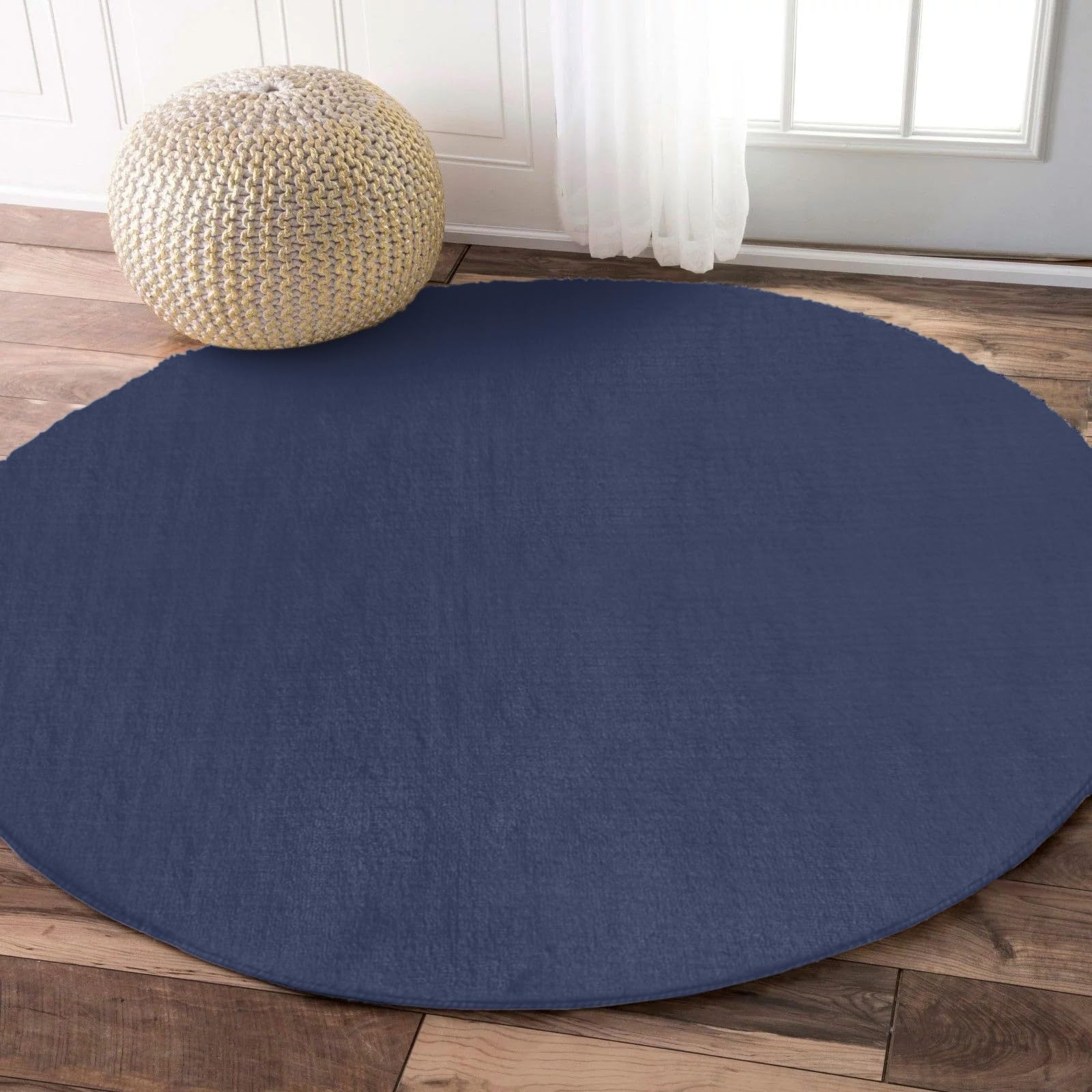 Amazon.com: Round Rug 4Ft, Solid Color Blue Soft Round Area Rug