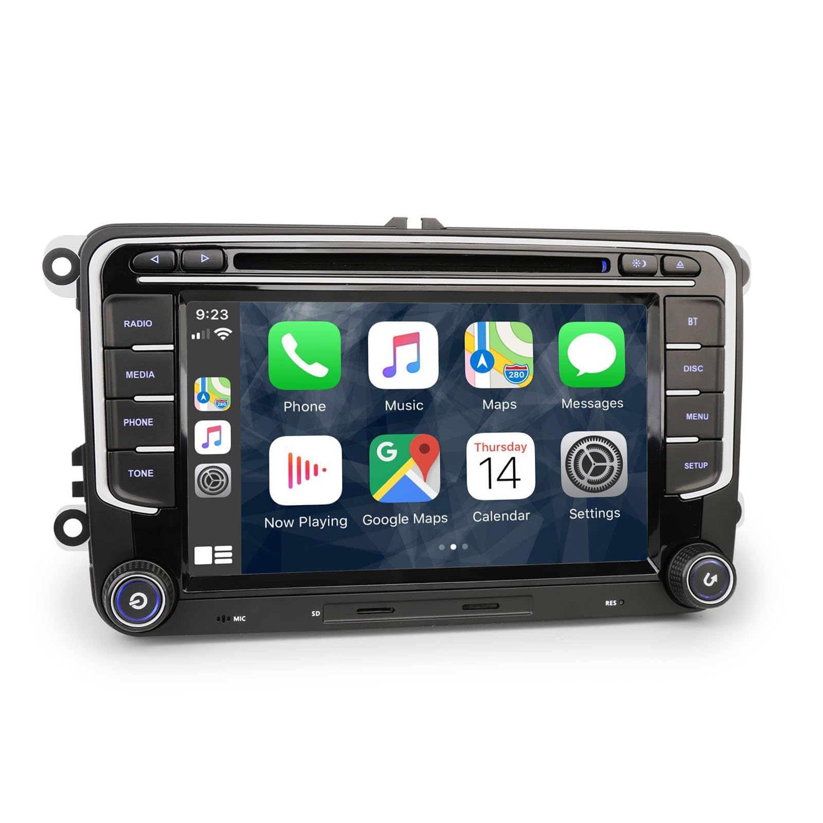 DAB+ Digitalradio Autoradio Linux für VW Caddy MK3/4 Polo 6R Crafter Amarok Transporter T6 Skoda Yeti Navigation CD | CarPlay & Android Auto | WiFi USB Bluetooth 5.1 Kamera CANBus DSP RDS Schnellstart