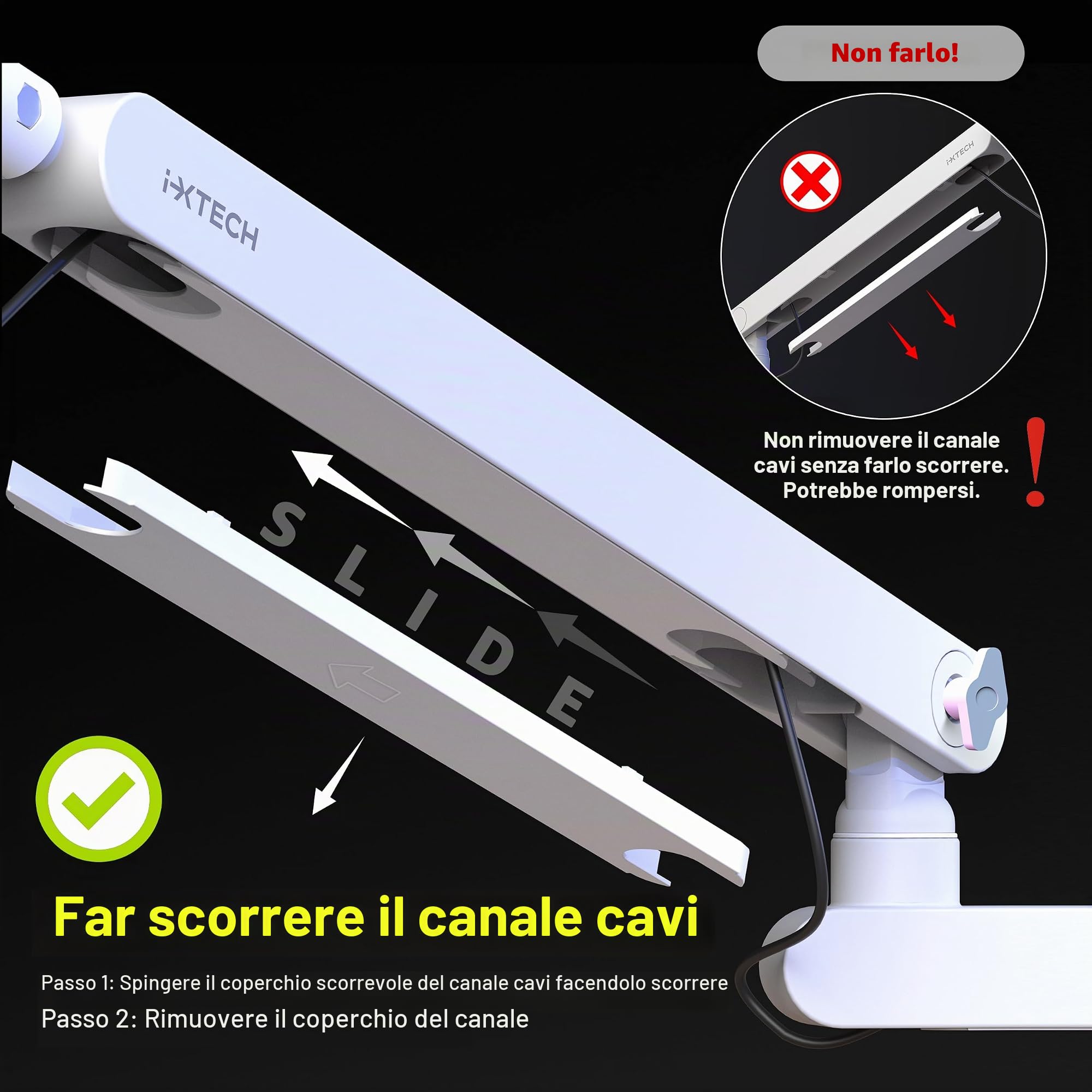 IXTECH Braccio per microfono regolabile girevole a 360°, supporto per microfono a profilo basso con staffa universale completamente regolabile per professionisti, braccio boom per microfono