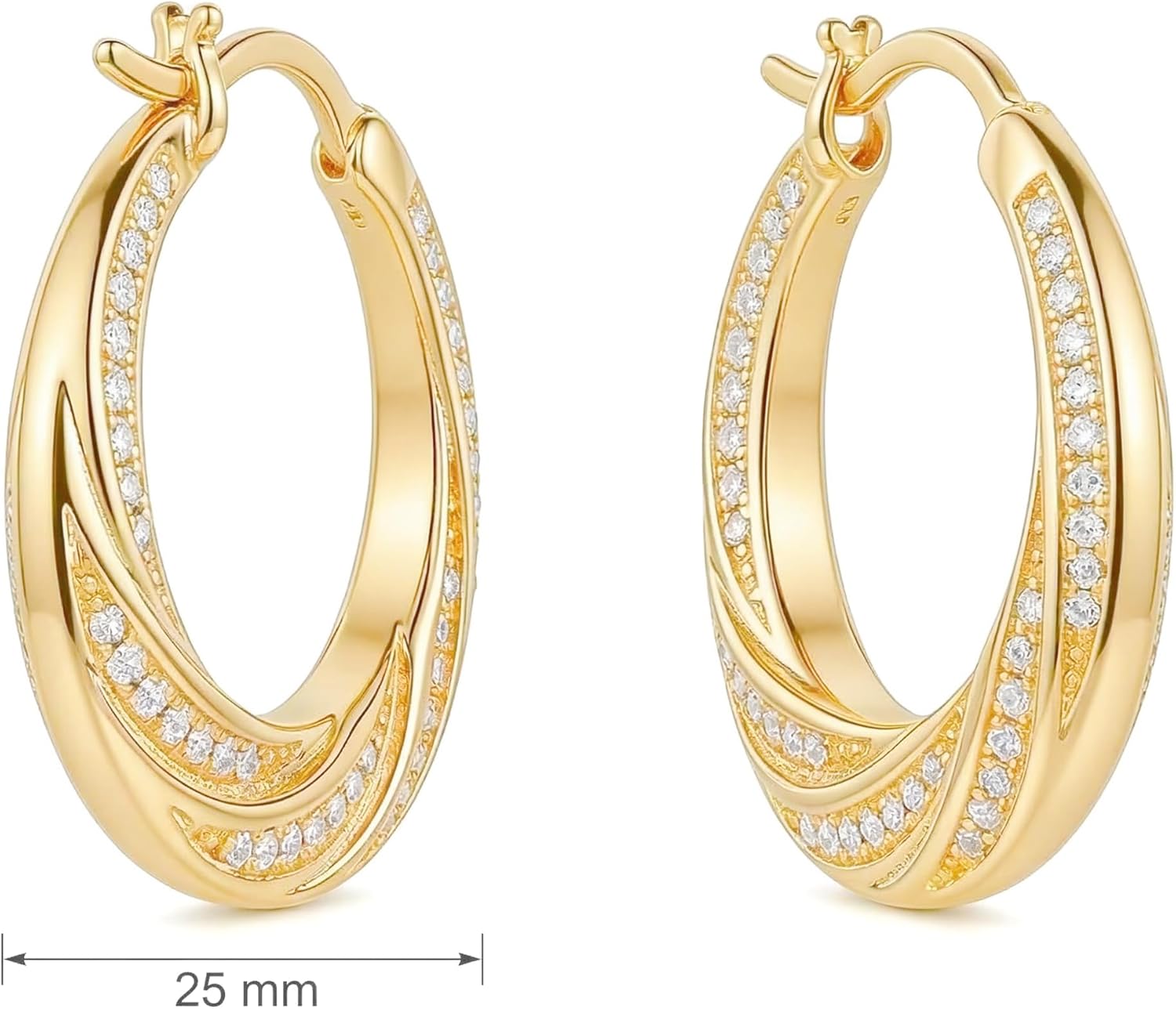 14K Gold Hoop Earrings for Women Rotating Ball Design Small Comfortable Everyday Jewelry