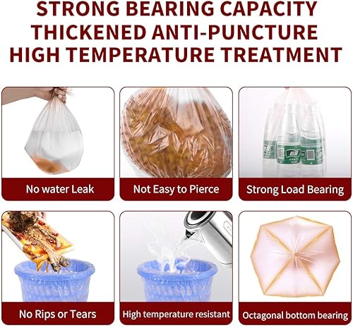 Miniatura 5 de SWIHELP - Bolsas de basura 6 rollos120 unidades pequeñas bolsas de basura para oficina cocina dormitorio papelera de basura coloridas bolsas de