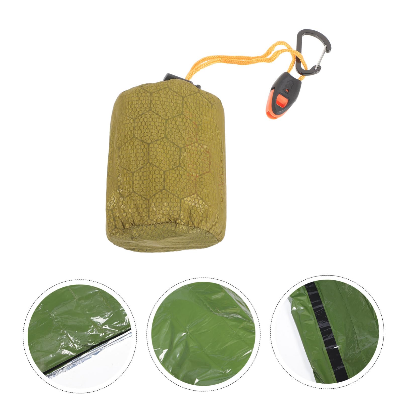 ibasenice Notfall Schlafsack Aluminiumfolie mit Tragetasche Ultraleichter Wasserdichter Schlafsack für Camping Outdoor Aktivitäten und Notfälle für Erwachsene und Wintereinsätze