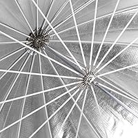 Vista 7 de Glow Easy Lock - Paraguas grande de fibra de vidrio de color plateado profundo (51 pulgadas)