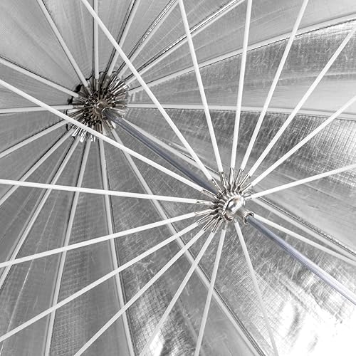 Miniatura 7 de Glow Easy Lock - Paraguas grande de fibra de vidrio de color plateado profundo (51 pulgadas)