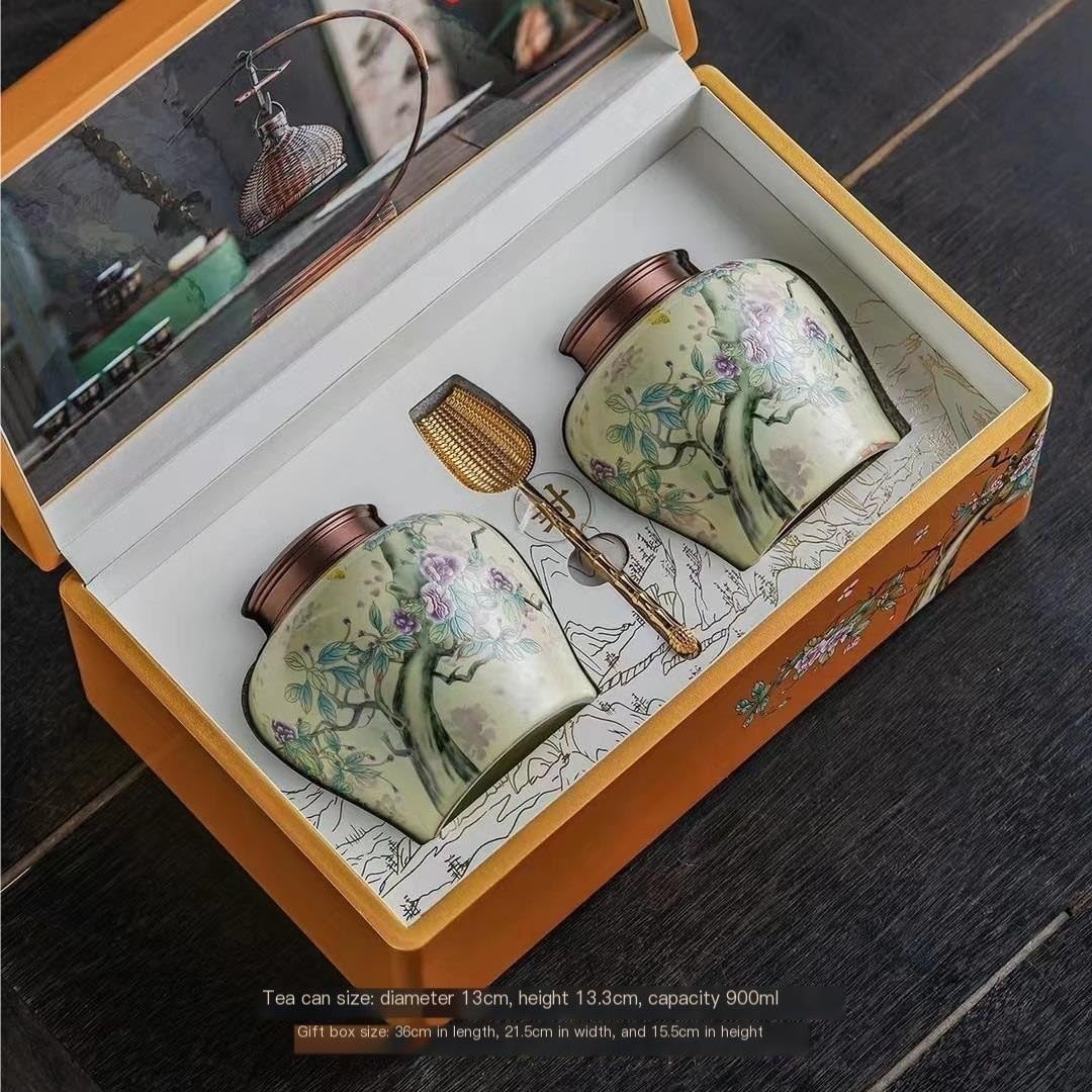 Pojemniki na herbatę luźną Ceramiczny luźny pojemnik do przechowywania herbaty słoik do przechowywania herbaty pudełko na prezent domowy uszczelniony słoik kuchenny słoik do przechowywania przypraw