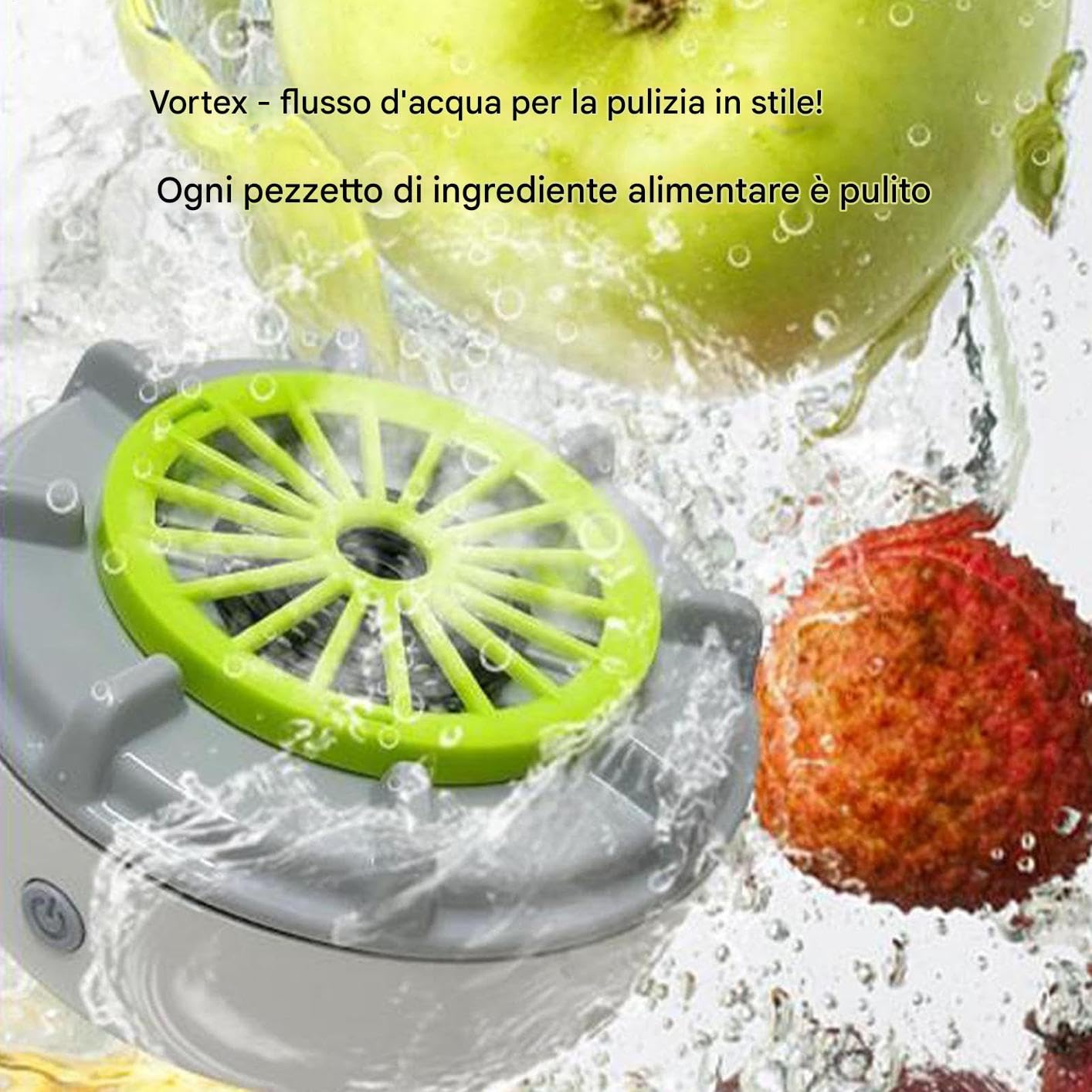 Fruit and Vegetable Washer, Automatic Cleaning Machine with Smart Technology, Multi-Purpose Food Purifier and Produce Cleaner for Lettuce, Salad, Eggs, Strawberries, White Gray