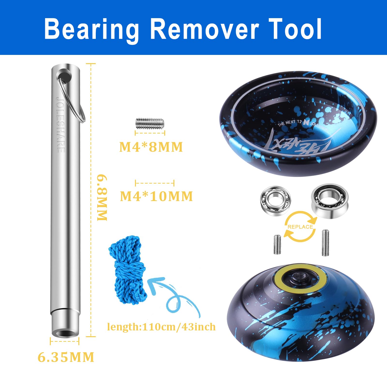 Amazon | JOLESHARE ヨーヨーベアリング 4個 10ボール