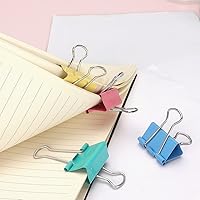 Vista 5 de ZZTX Clips para carpetas de papel, tamaño mediano, colores surtidos, 1.3 pulgadas, 24 piezas