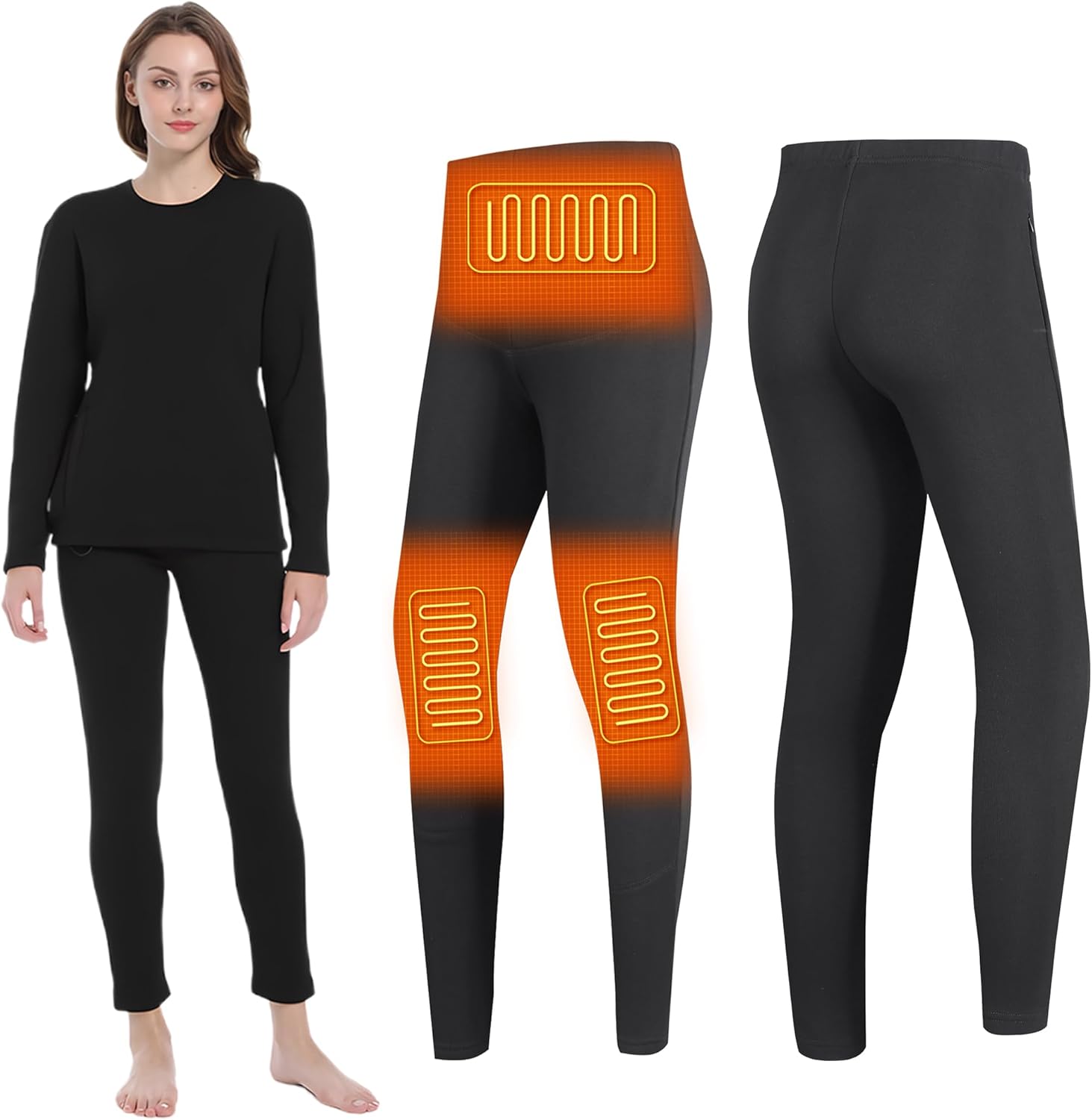 Electric Heated Pant for Hunting, Women Thermal Underwear Pants with 3 Heating Level for Outdoor Sport, Camping