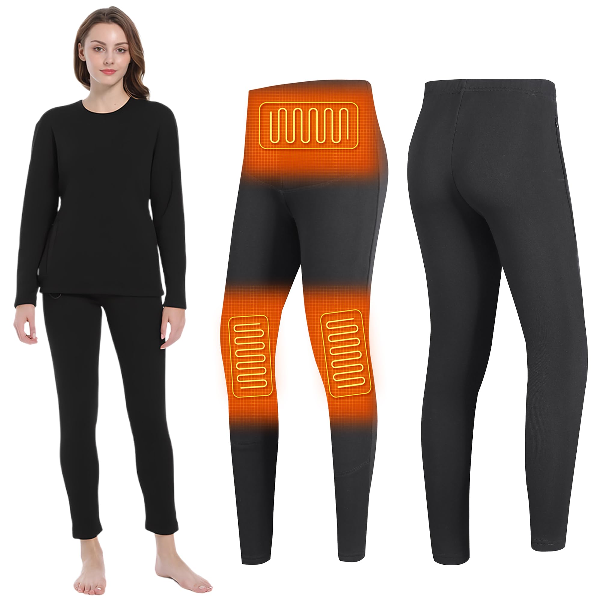 Pantalones térmicos eléctricos para Caza, Ropa Interior térmica para Mujer con 3 Niveles de calefacción, para Deportes al Aire Libre y Acampada.