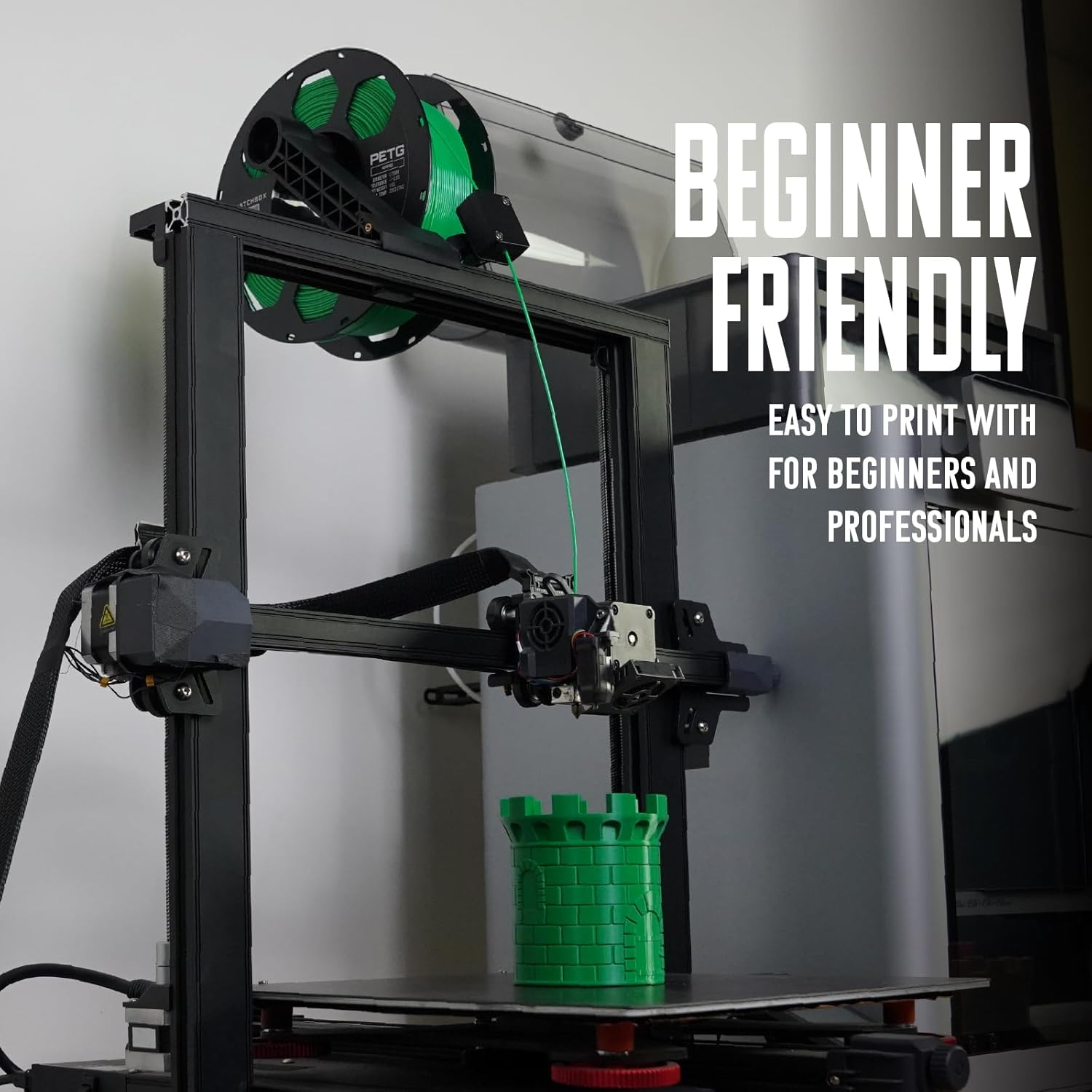 HATCHBOX 1.75mm White High Speed PETG 3D Printer Filament, Dimensional Accuracy +/- 0.03 mm, 1 kg Spool, Compatible with FDM Printers for Fast, Precise Printing - Image 4