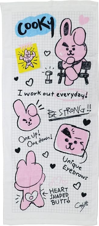 Amazon Co Jp 丸眞 フェイスタオル1p Bt21 スケッチ Cooky 公式 グッズ 34 80cm ホーム キッチン