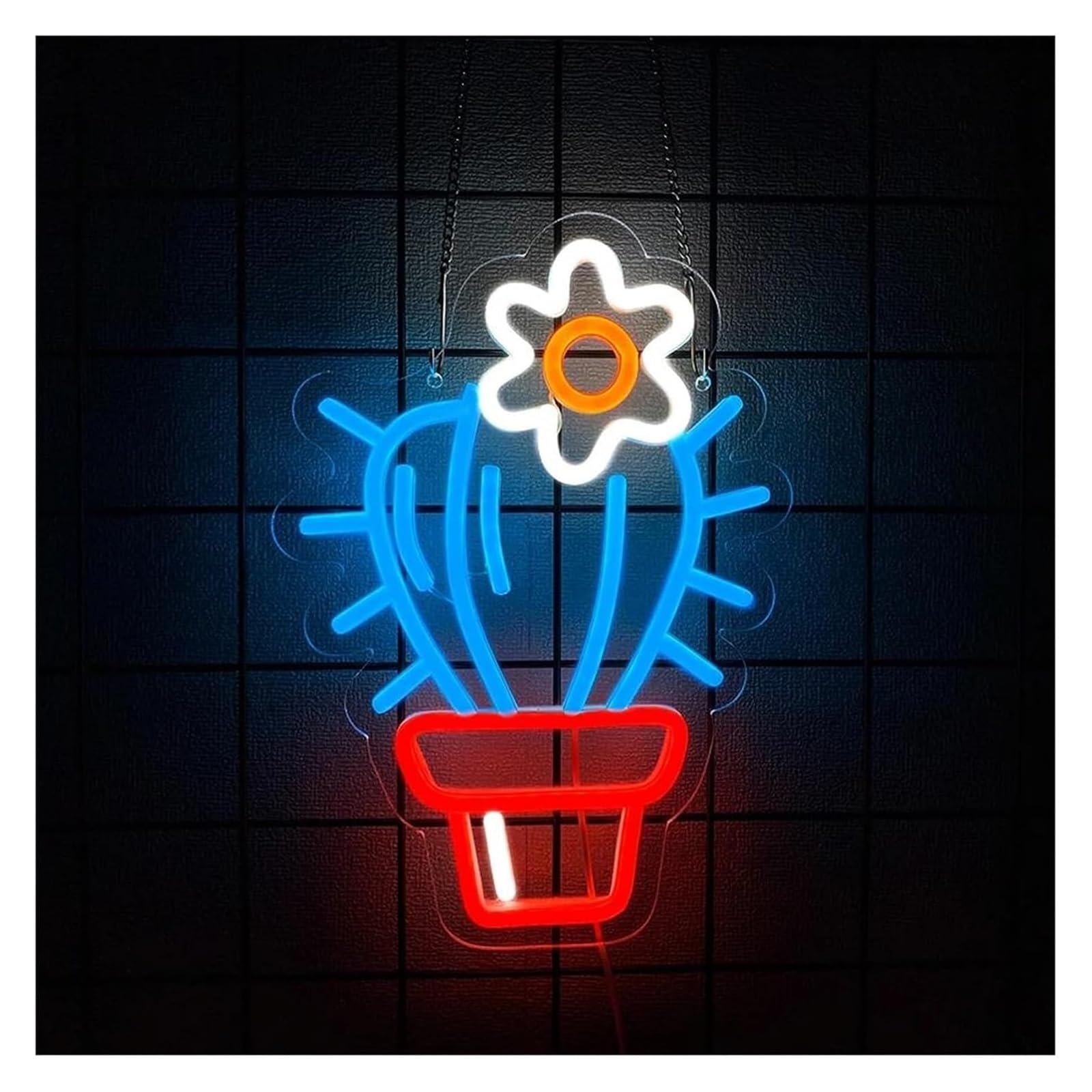 Generico Lampada per insegna al neon a LED con luce dimmerabile per negozio di fiori per stanza delle piante, 22 cm x 31