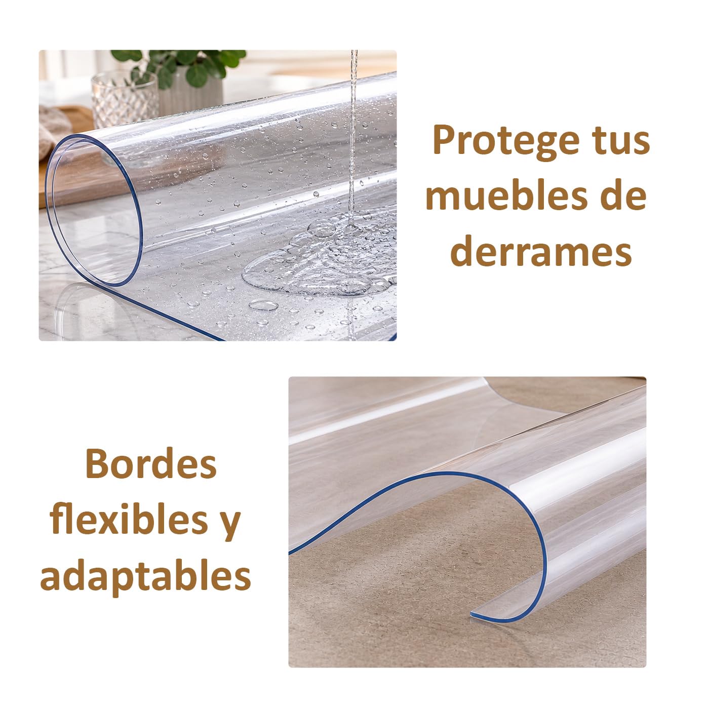 MERCURY TEXTIL – Protector de Mesa Transparente de PVC, Mantel Grueso 1,5 mm para Mesa Rectangular y Redonda, Impermeable, Resistente y Anti Manchas.(120 cm,Redondo)