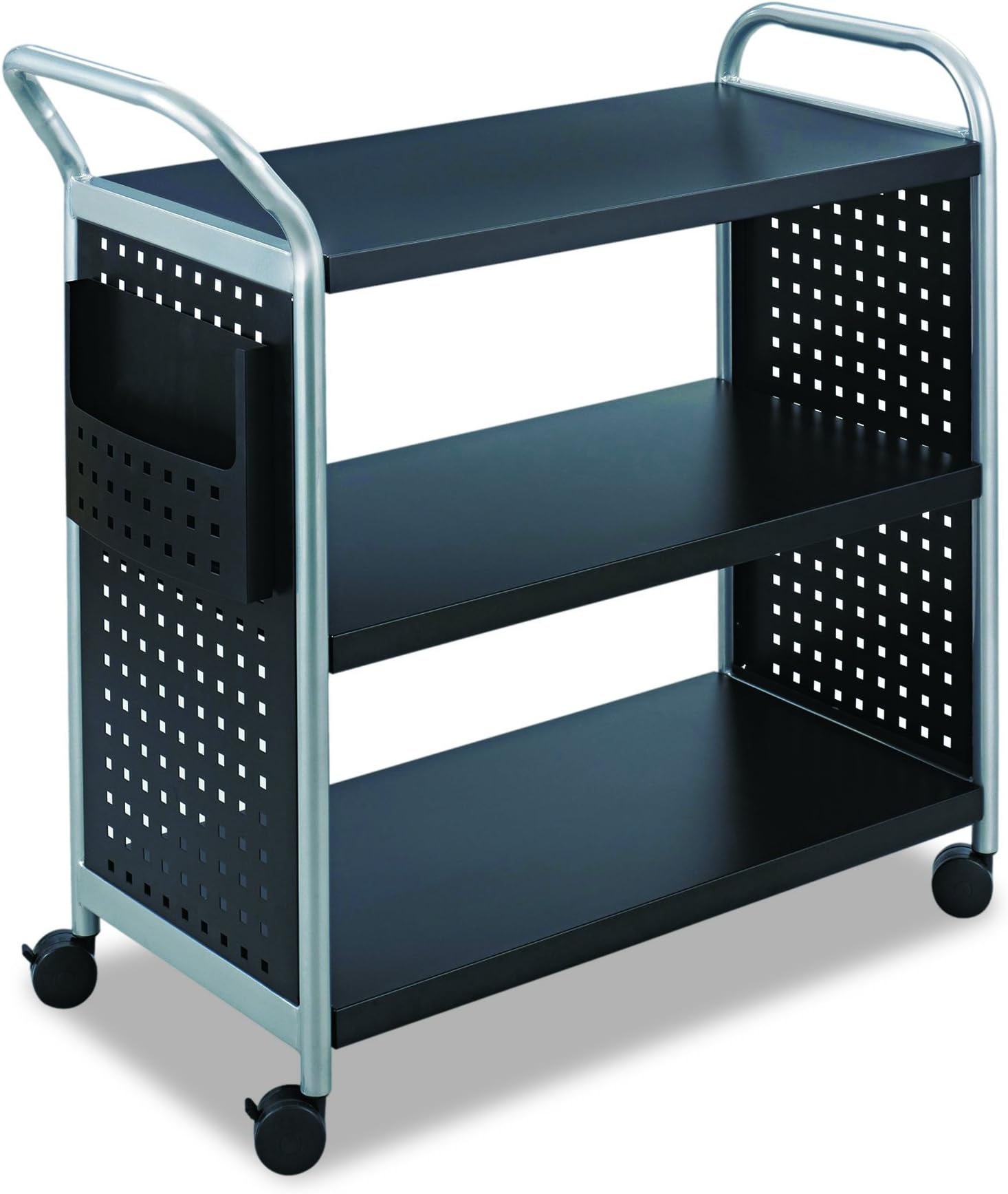 Safco Scoot Single Sided 3 Shelf Book Cart 5336BL