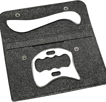 Stainless Steel Gua Sha Scraping Massage Tool-Muscle Scraper - Soft Tissue Mobilization,Physical Therapy for Back, Legs, Arms 2 PCS