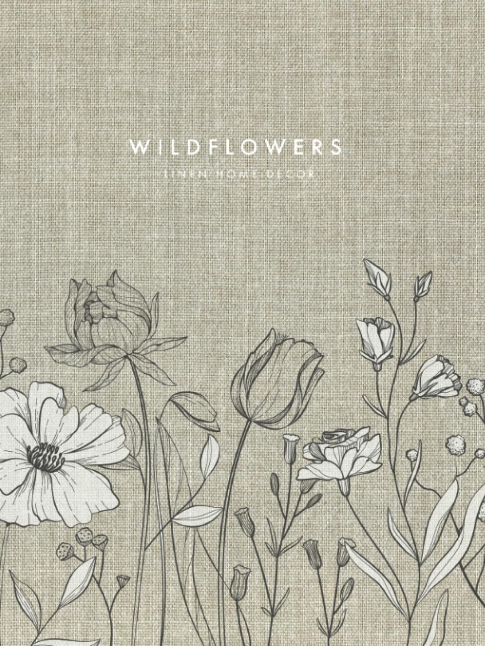 Wildflowers - Linen Home Decor | Hard Cover Accent Book with Floral Designs and a Realistic Neutral Fabric Effect (290 Blank Dot Grid Pages Inside): ... - Coffee Table or Shelf Display Piece