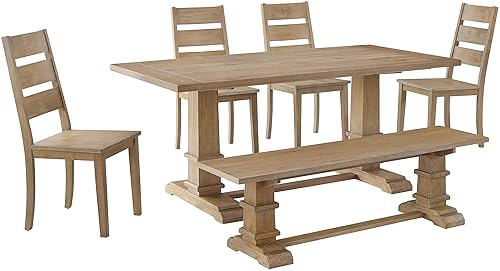 Crosley Furniture Joanna 6-Piece Modern Farmhouse Dining Table Set for