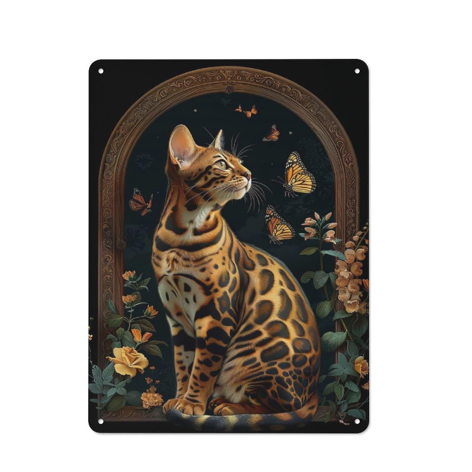 Tin Wall Plaque 40x30cm with Bengal for Kitchen Or Home Bar, for Metal Sign Collectors, for Cafés, Pubs And Restaurants