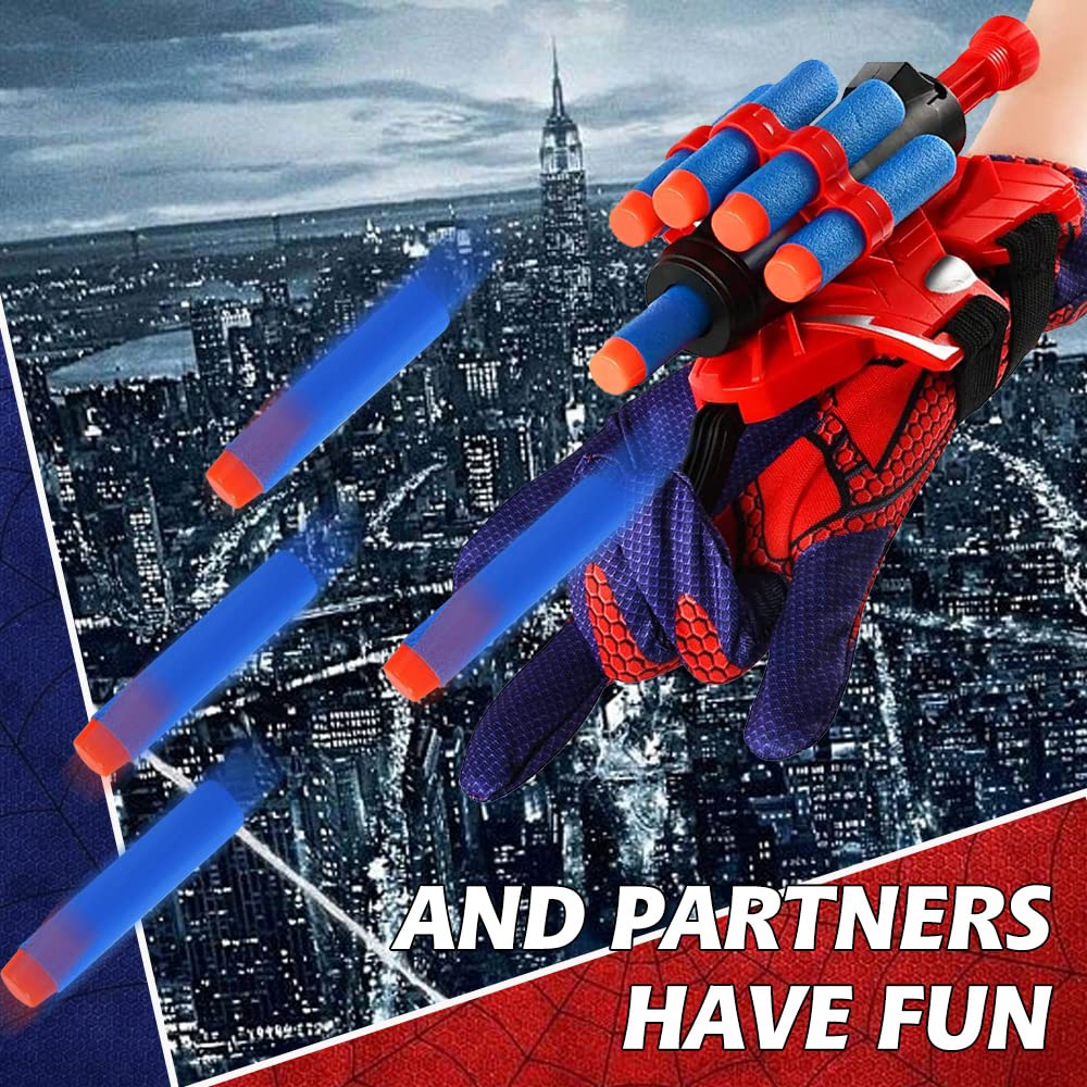 XINGGANG Lanceur de héros, Gant de Lanceur, 2 Jouets lanceurs, Jouet de Poignet, Poignet Lanceur de Toile, Jouets éducatifs drôles pour Enfants pour la fête de Cosplay