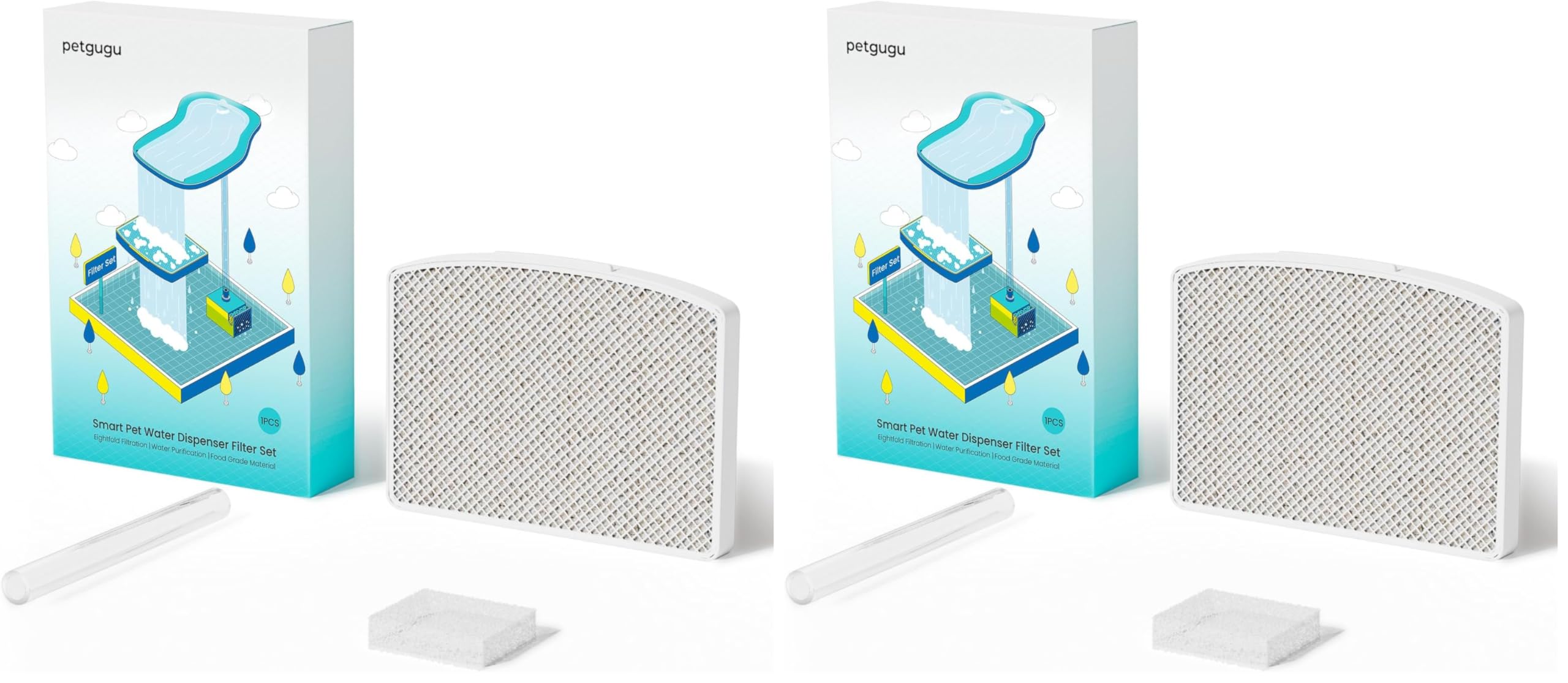 Filtre Fontaine Eau Chat PF1L PETGUGU avec coton haute densité pour une filtration supérieure