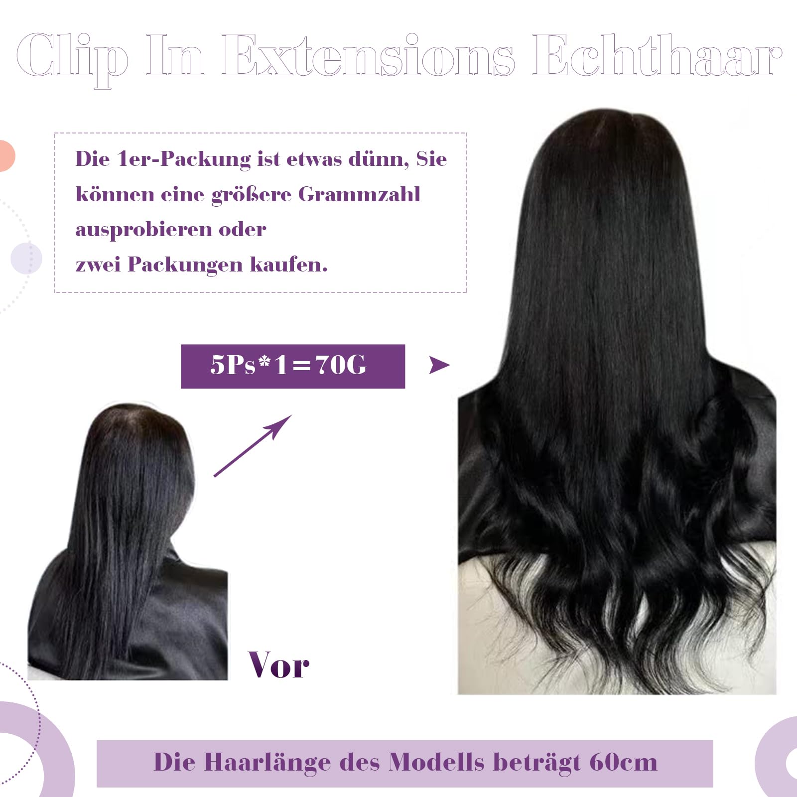 LaaVoo Echthaar Extensions Clip in Aschiges Hellbraun mit Beigenuancen Remy Menschenhaar 30cm 5pcs 80g #6/8/14