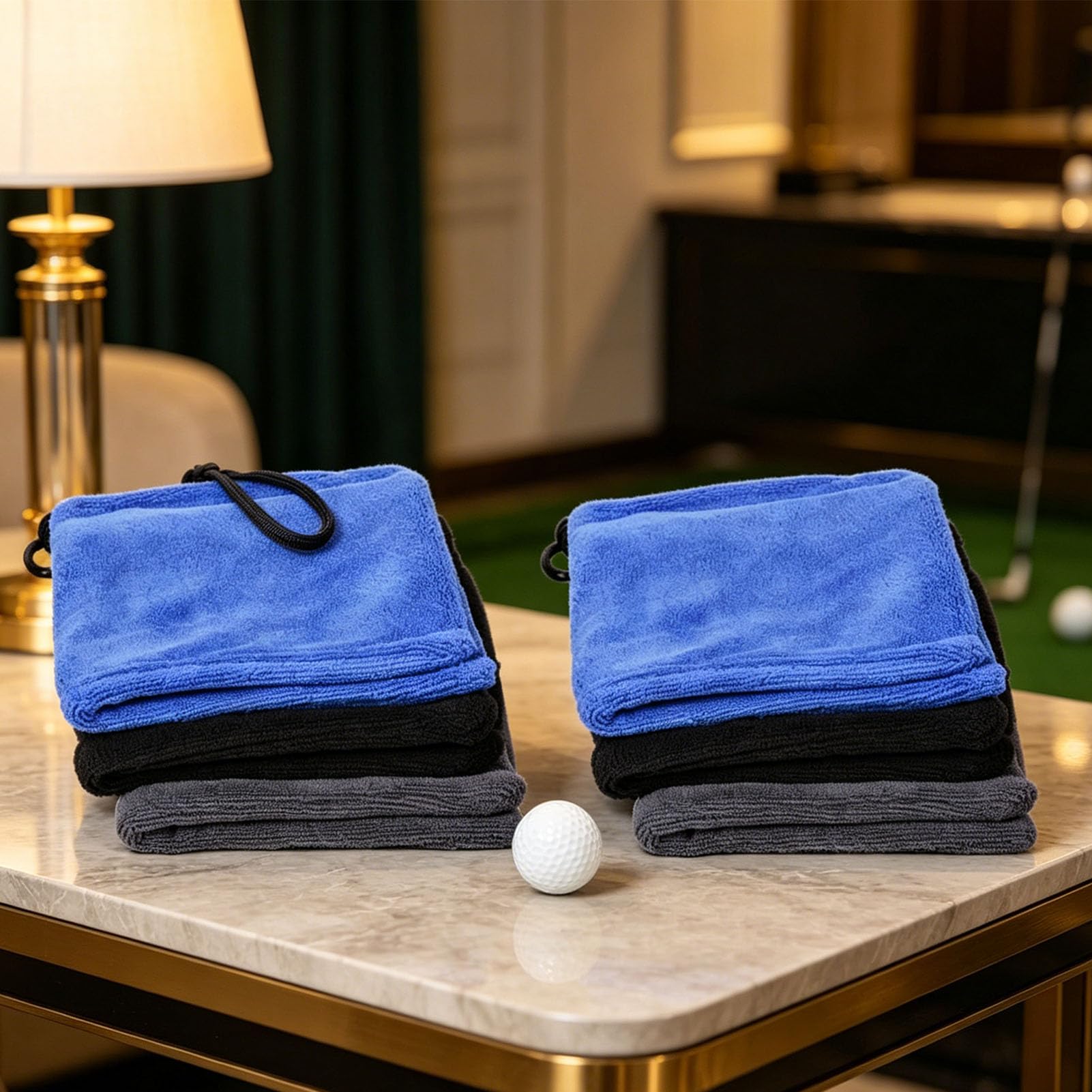 Cocoarm 6 Asciugamani da Club in Microfibra Asciugamani per la Pulizia delle Palline da Golf con Gancio in Alluminio Asciugamano Sportivo Assorbente Ad Asciugatura Rapida per Sacca da Golf Pulizia