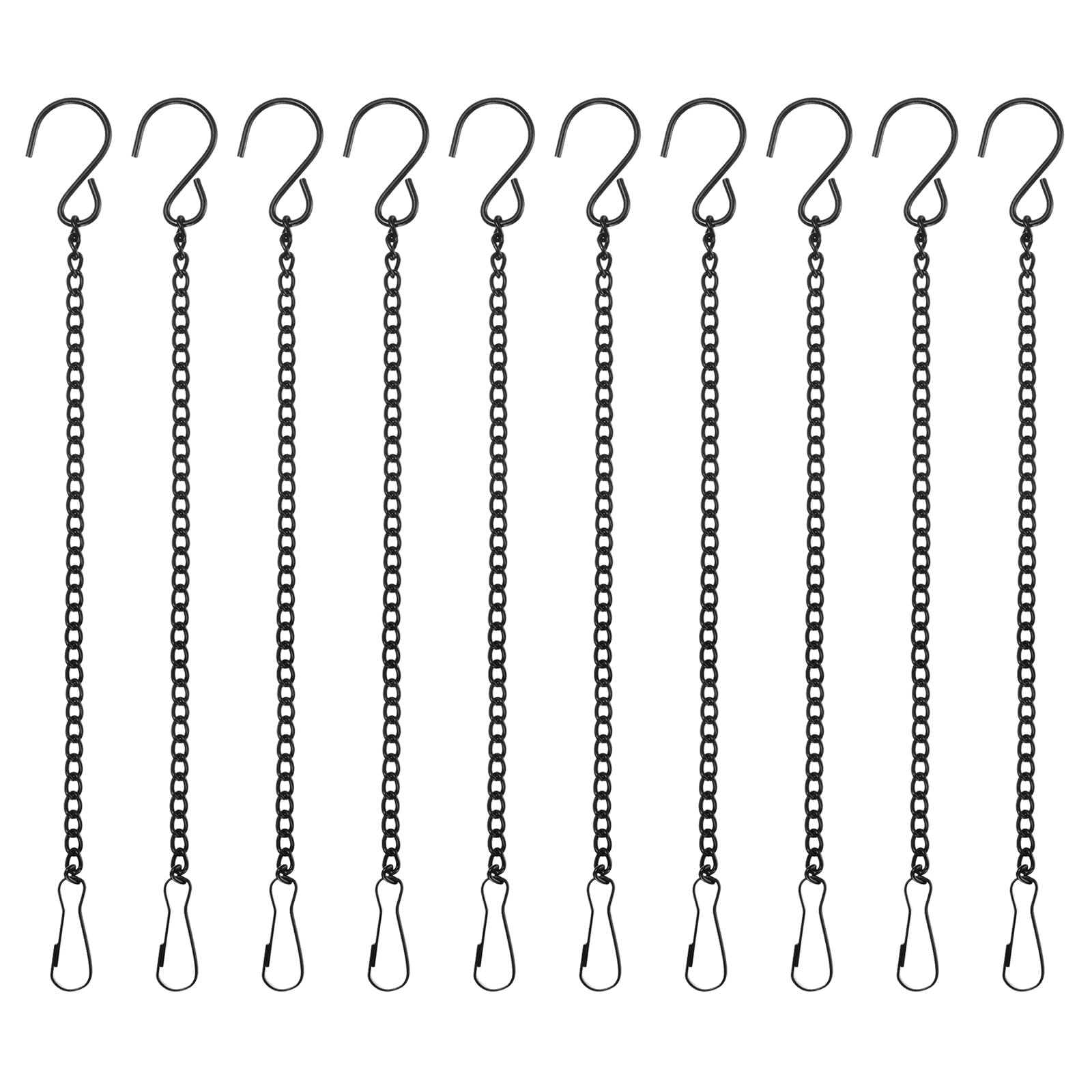 M METERXITY 10-Pack Chain for Hanging Plants 25cm/10in Iron Black
