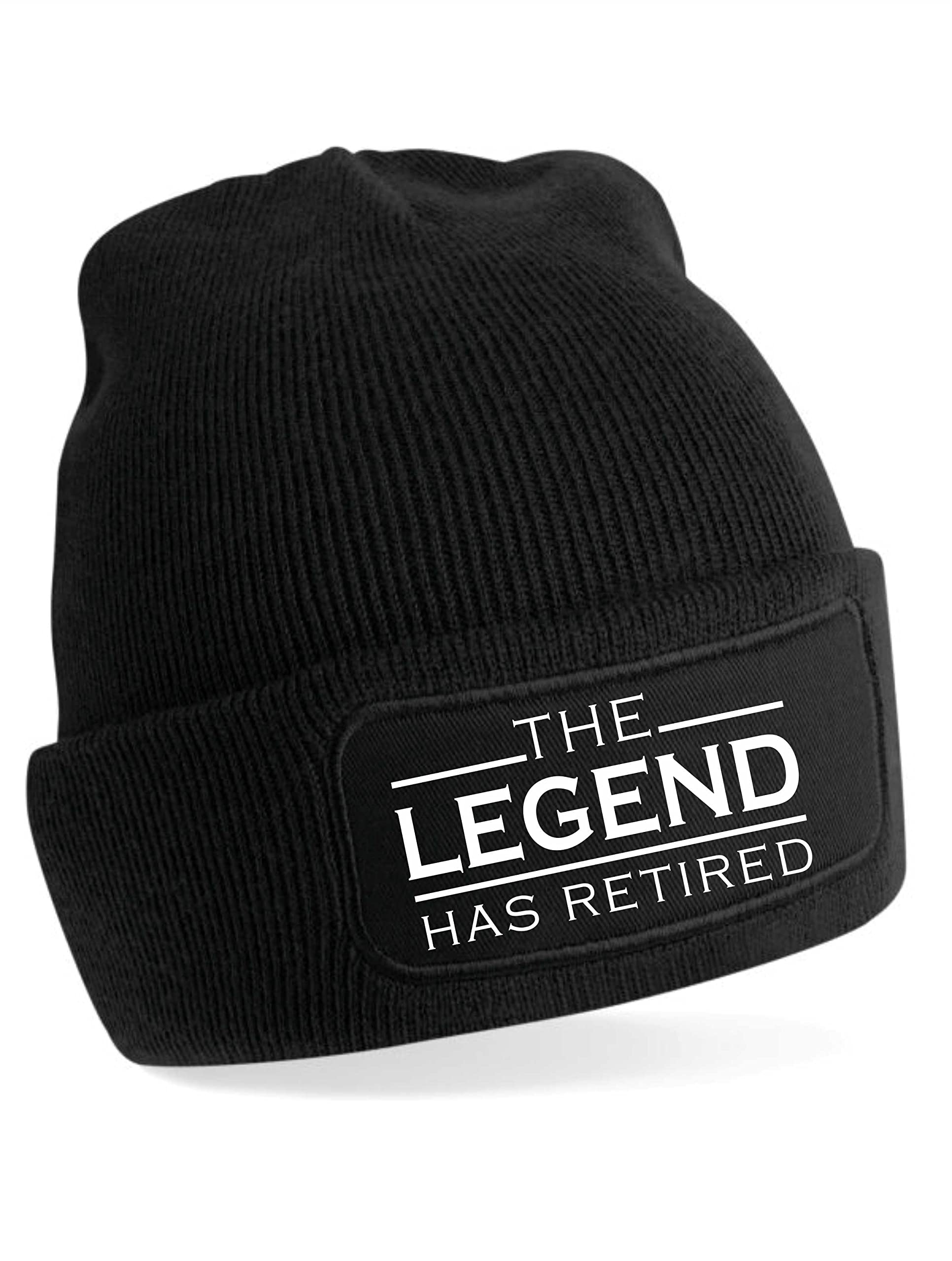 Print4u Women's Black The Legend Has Retired Gift For Men Retirement Present Beanie Hat