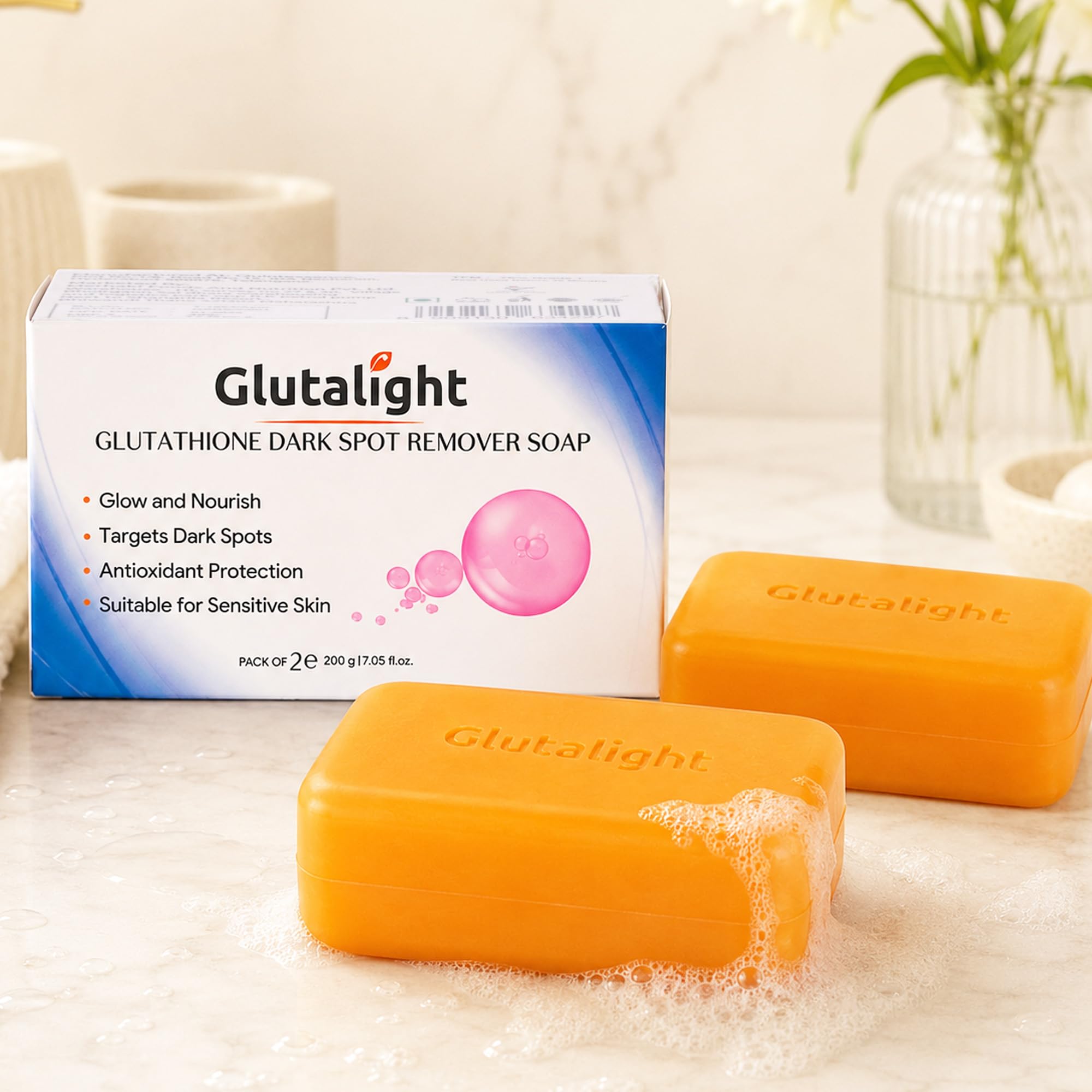 Buy Glutalight Glutathione Dark Spot Remover Soap | Korean Skincare Hydrating Soap | Hyaluronic Acid, Niacinamide & Ceramide | Achieve Glass Skin Glow