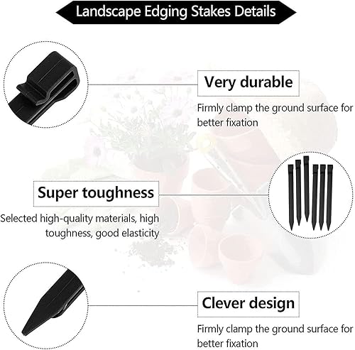 Miniatura 3 de 150 estacas de plástico para paisaje, soporte para plantas de 10 pulgadas, estaca resistente para paisajismo y jardín