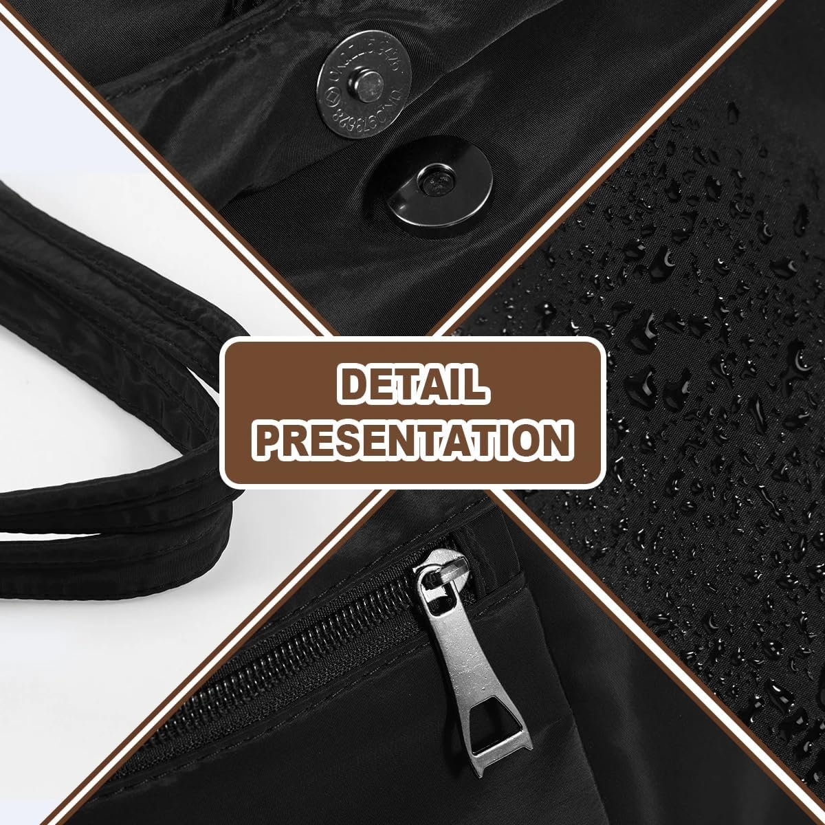 Nylon Tote Bag Waterproof Handbag Shoulder Bag for Women Lightweight Travel Multi Pocket with Zipper Work Daily Use - Image 5