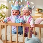 BABESIDE Bébés Poupées Jumelles - 17'' mignon doux corps réaliste nouveau-né Twin Dolls vraie vie bébé fille et garçon avec des accessoires pour 3+ Cadeaux pour les enfants de l'année, jeu de prestige, collection