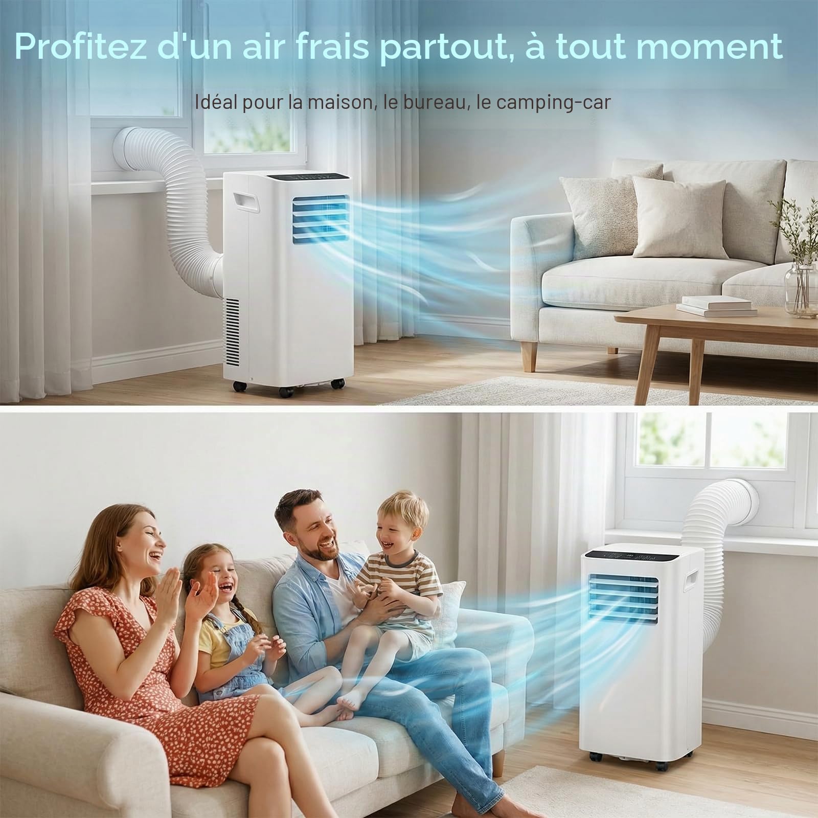 Tuyau Climatiseur Mobile, Diamètre 150mm Longueur 2M, Filetage à Gauche/Anti-Horaire, Tuyau Rallonge Souple en PP avec Armature Acier, Évacuation Universel pour Climatiseur Mobile