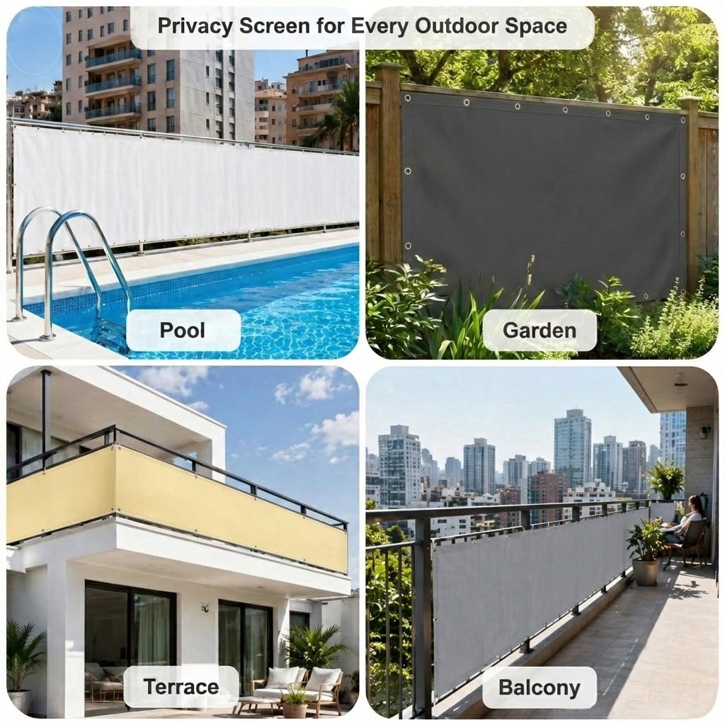 Frangivisto Balcone 0.7x10m | Telo Copri Ringhiera PES 160g/m² Impermeabile | Schermo Privacy Oscurante e Anti-UV con Occhielli | Protezione Vento per Esterno, Antracite