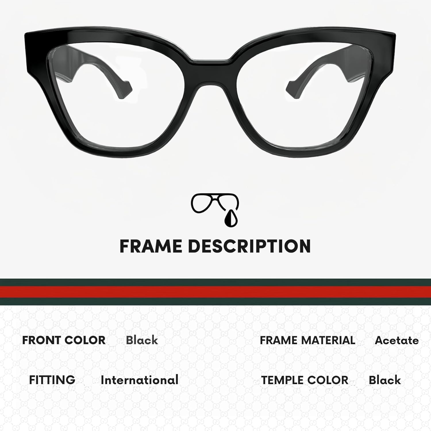 Gucci GG1424O Cat Eye Shape Eyeglasses - Palette Lettering Logo Eyewear with Luxury eSHADES Kit - Embrace Sophistication and Elegance - Image 3