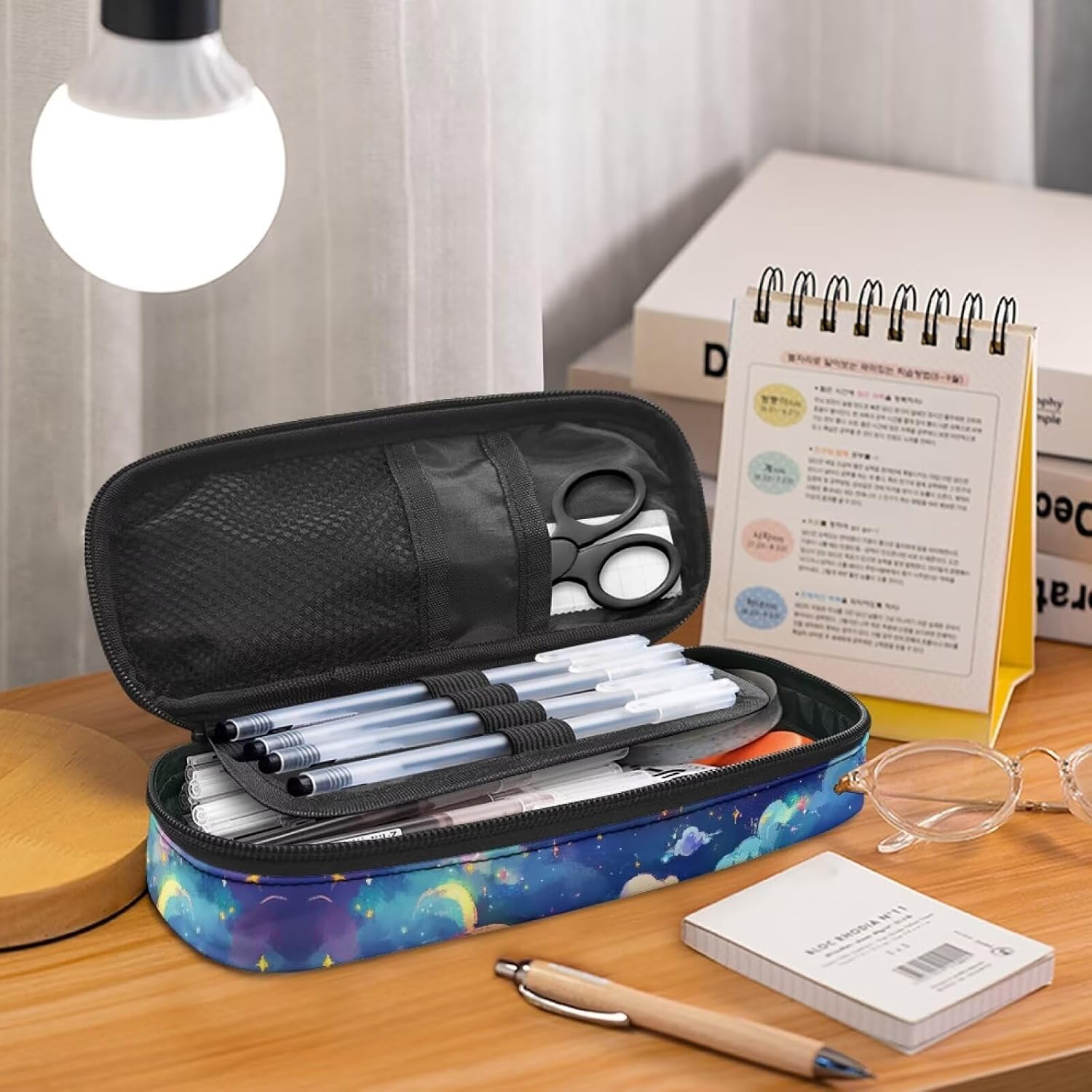 Galaxy Koala Pencil Case for Kids Girls Boys School Pen Box Portable Pencil Holder Stationery Organzier Marker Stationery Pouch Office College School image 4