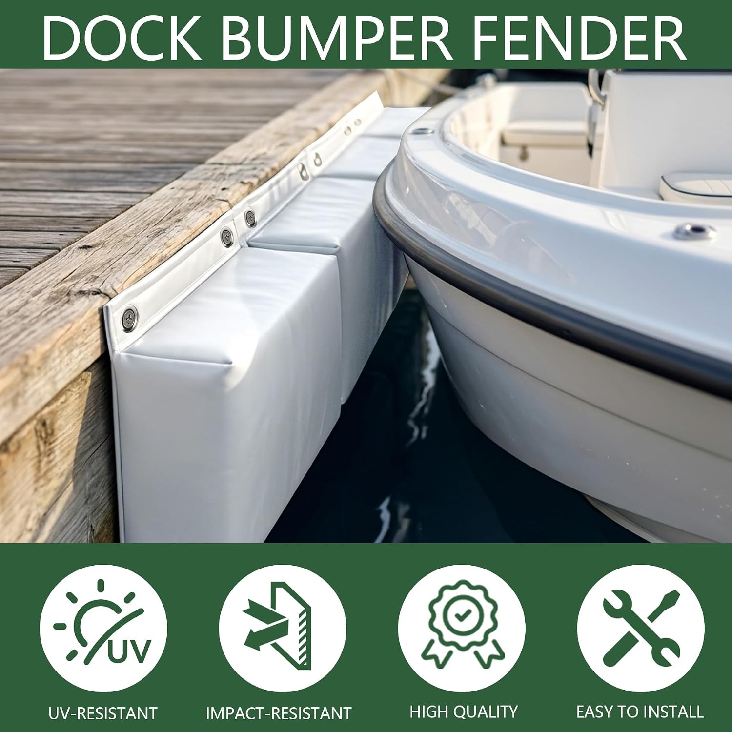 Dock Bumpers, 48'' Boat Dock Bumper Guards Marine Boat Bumpers for Docking, Dock Fender Bumper for Dock Edge, Corner, Piling, Vertical Poles, Horizontal Deck or Pier Fenders