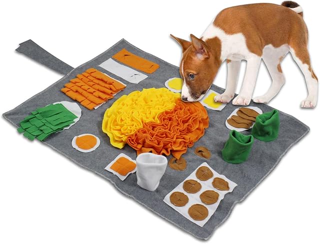 EUTEEWAL Snuffle Mat for Dogs Feeding Mat Interactive Puppy Puzzle Toy Pet Nosework Training Play Mats for Stress Relief - 31.4" x 23.6" Large Enough