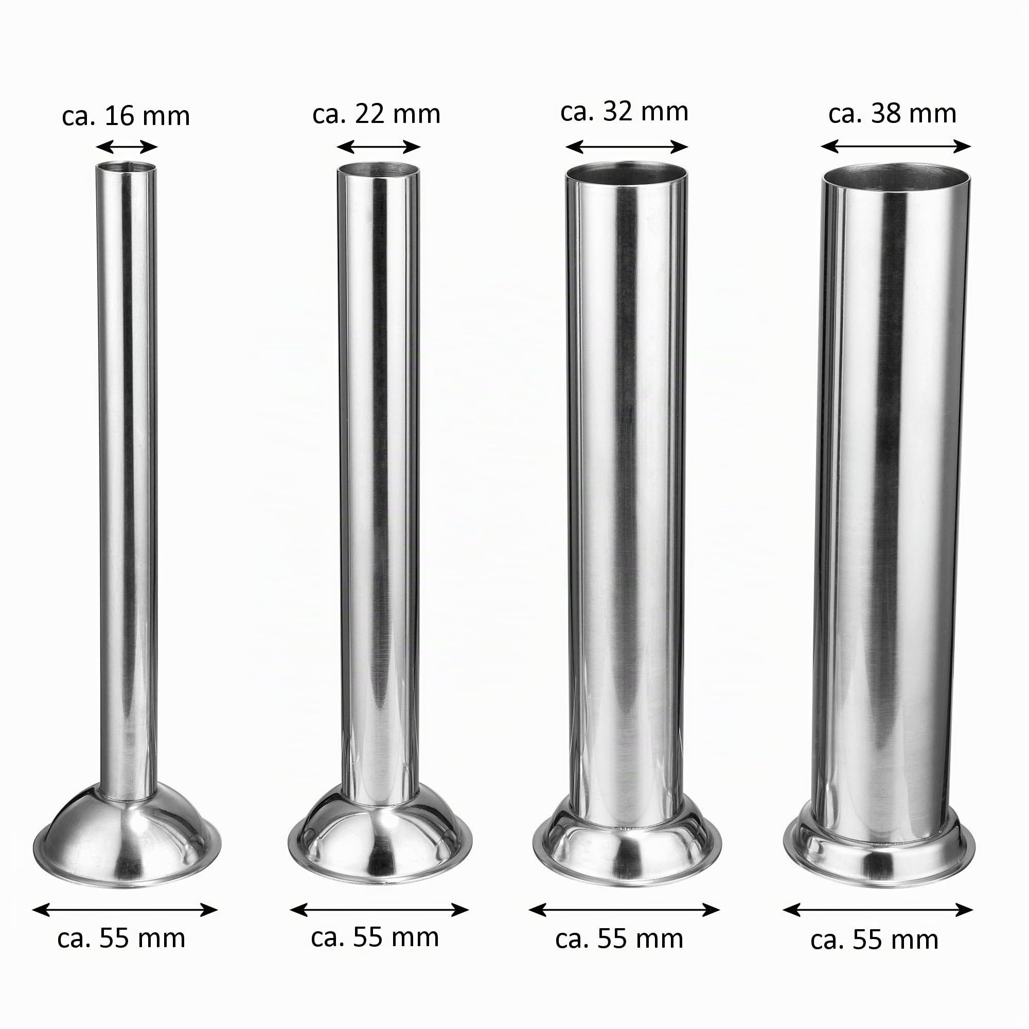 Zelsius | Macchina per riempire salsicce professionale in acciaio inox + quattro diversi tubi di riempimento | insaccatrice, pressa per salsicce, macchina con cambio a due velocità (5 Litro, argento)