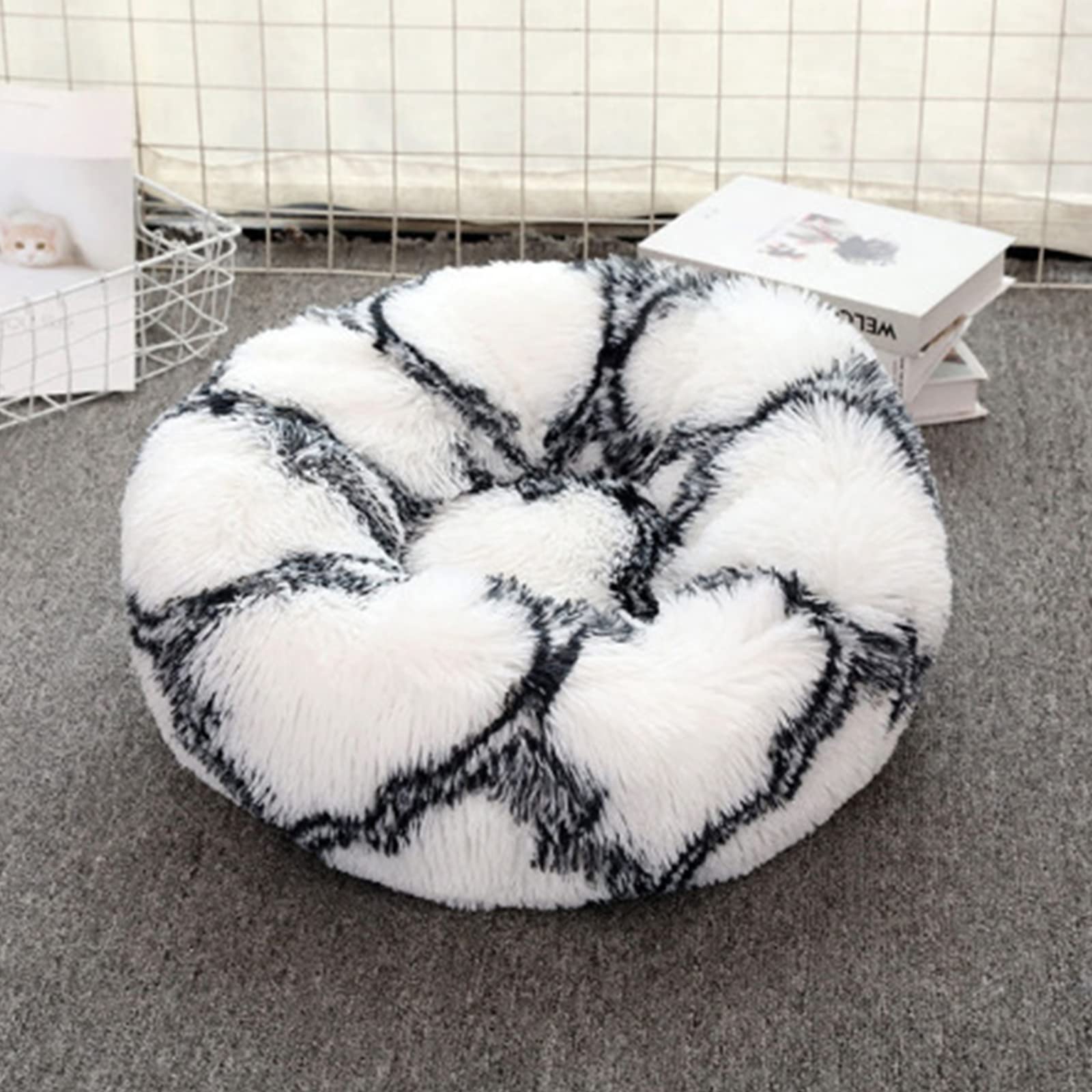 Lit rond en peluche douce pour chats panier chauffant 40cm