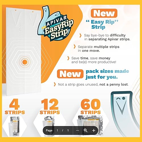Miniatura 7 de Apivar Varroa Mite Treatment with Easy Rip Strips (60)